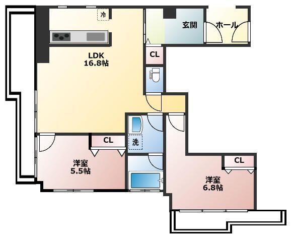 杉並区和泉のマンションの間取り