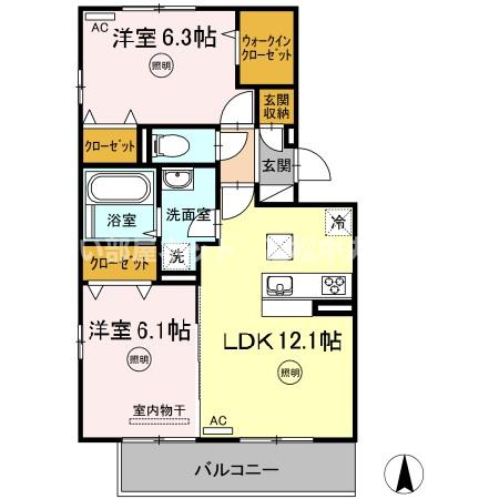 メゾン勝賀 A棟の間取り