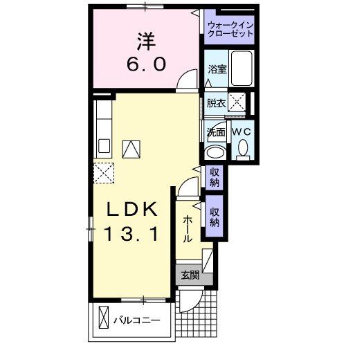 水戸市見川町のアパートの間取り