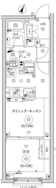 グローリオシェルト池袋2の間取り