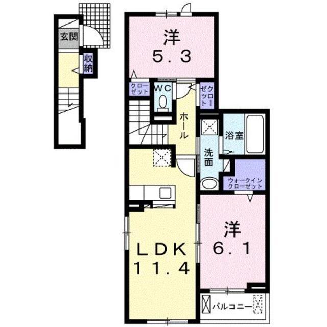 千葉市緑区誉田町のアパートの間取り