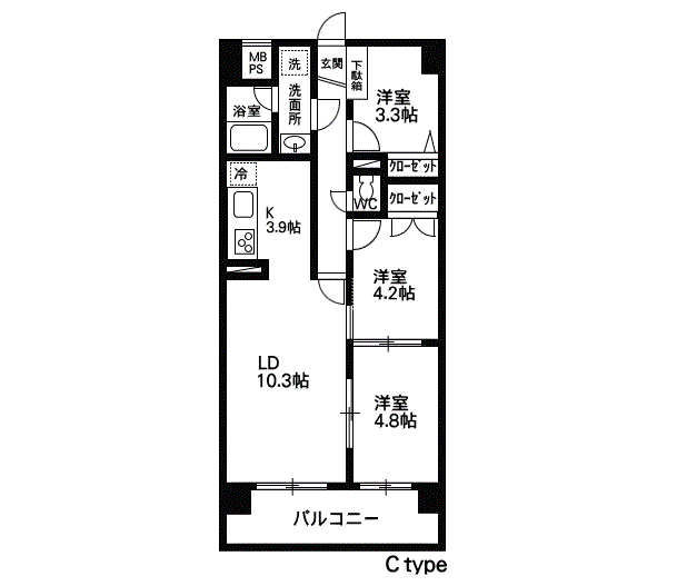 リリーマンション２号館の間取り