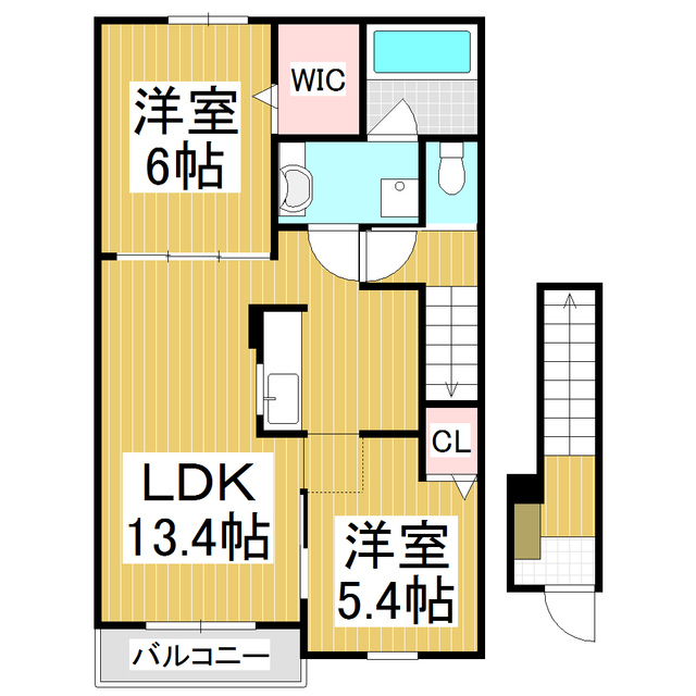 駒ヶ根市下平のアパートの間取り