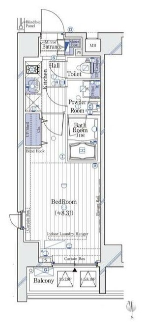 港区芝のマンションの間取り