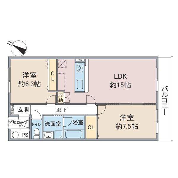 コーポハルラサン　南棟の間取り