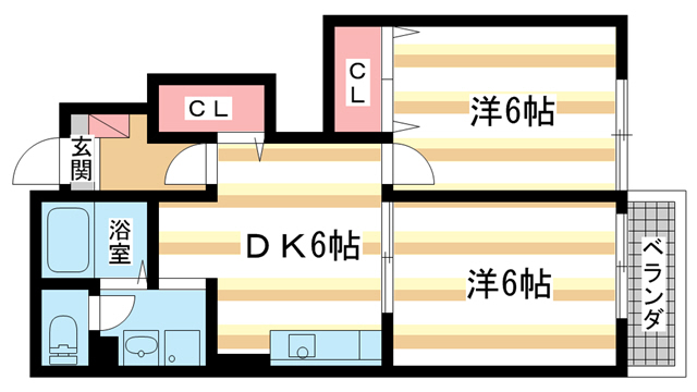 【生駒市小瀬町のアパートの間取り】