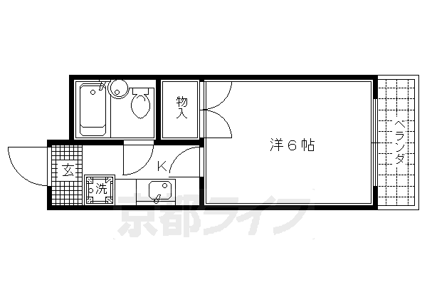 京都市北区紫竹西南町のマンションの間取り