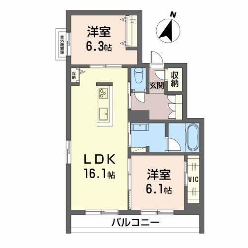 高知市鷹匠町のマンションの間取り