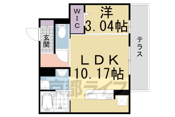 京田辺市薪西窪のアパートの間取り