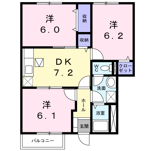 アヴニールＢ棟の間取り