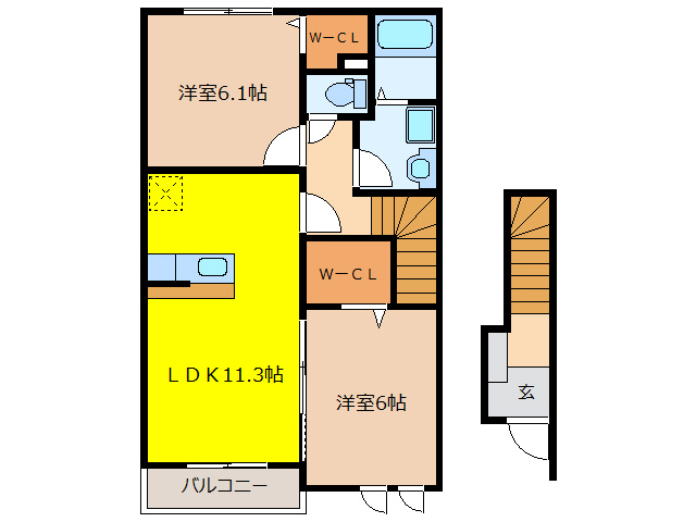 大垣市本今町のアパートの間取り