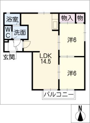 サンロイヤル北方Ａ棟の間取り