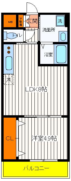 【立川市柏町のマンションの間取り】