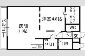 札幌市中央区南四条東のマンションの間取り