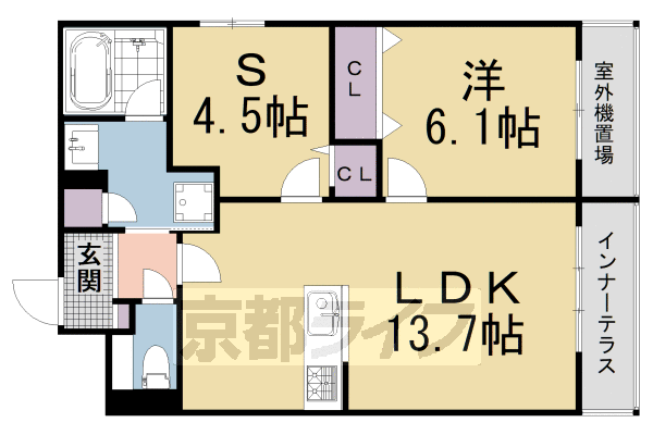 グランディールＡ＆Ｎ　出町柳の間取り