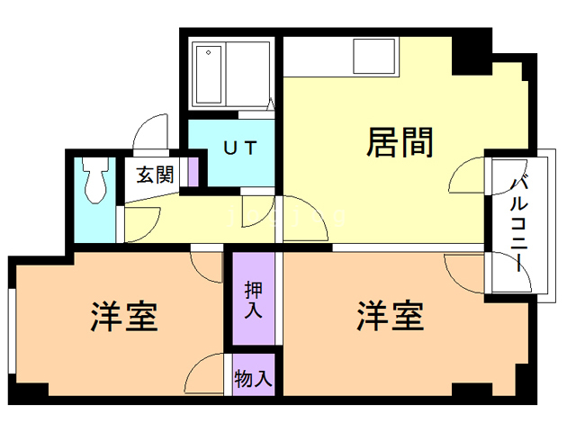 札幌市白石区菊水三条のマンションの間取り