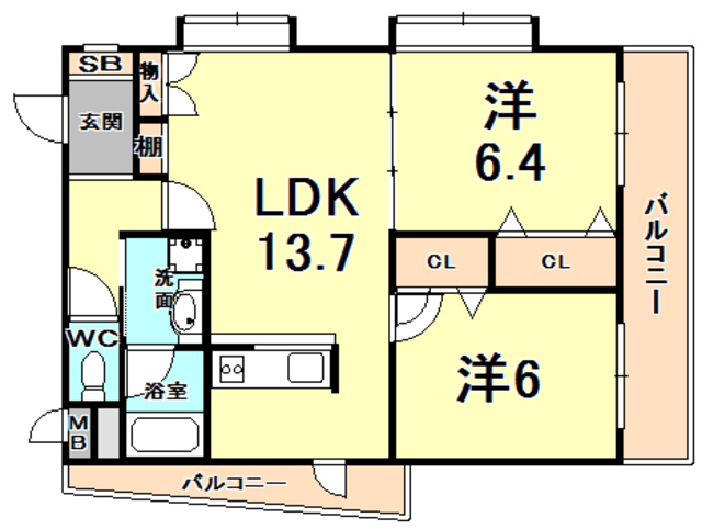 香櫨園ビーチウォークの間取り