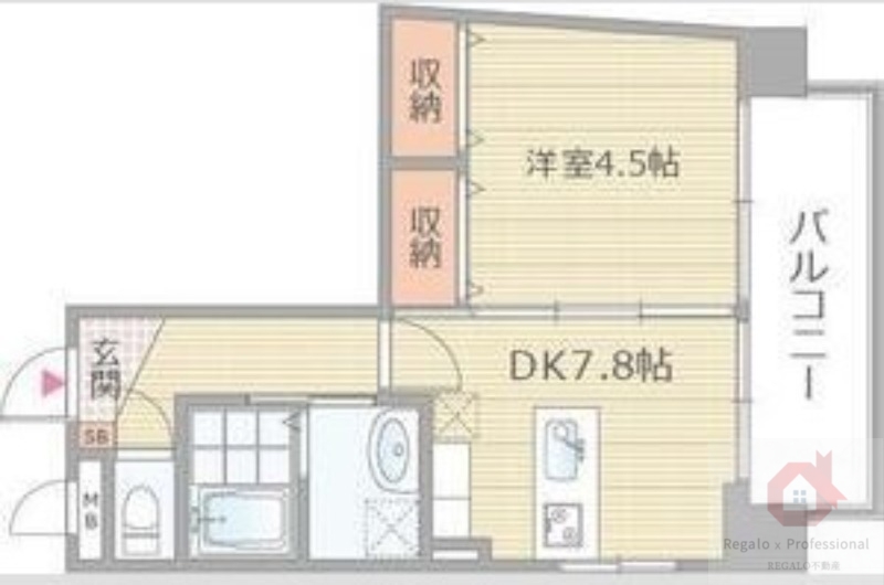 大阪市天王寺区東高津町のマンションの間取り