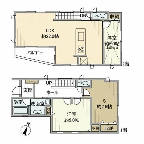 東京都杉並区清水１（一戸建）の賃貸物件の間取り