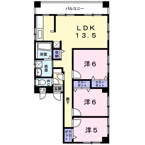 沖縄県那覇市安謝２（マンション）の賃貸物件の間取り