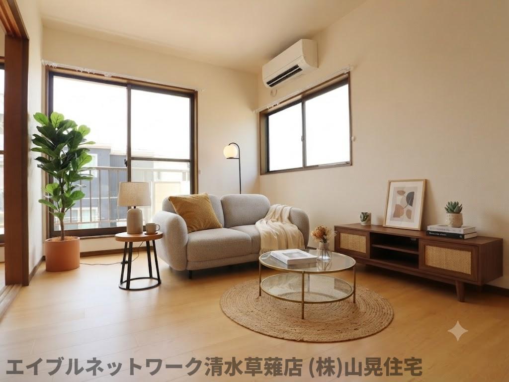 居室・リビング　家具備品はCGによるイメージで、実際の物件には含まれません