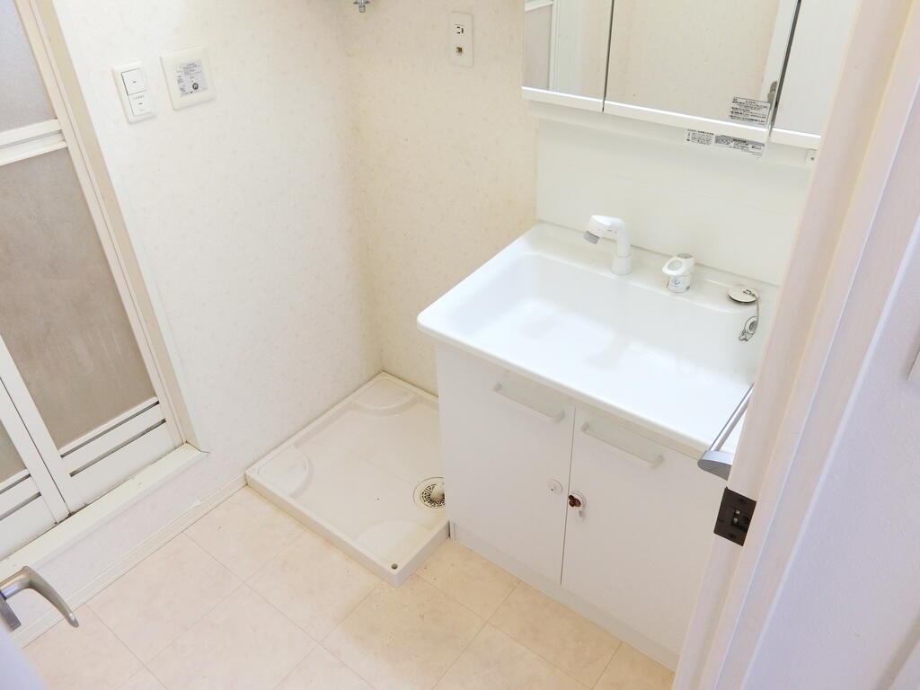 洗面設備　清掃前の写真を使用しております。