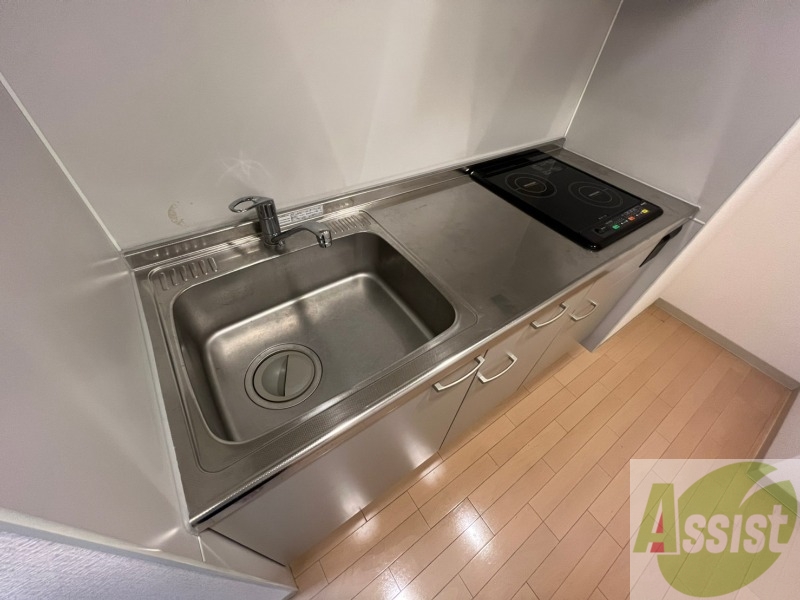 キッチン　キッチンはシックなデザインでした。洗い場も大きい。