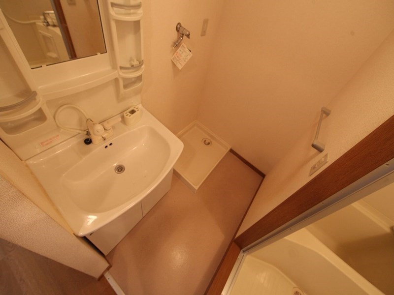 洗面設備　脱衣所　独立洗面台（シャンプードレッサー付）収納スペース有