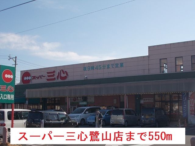 スーパー　スーパー三心鷺山店（スーパー）まで550m