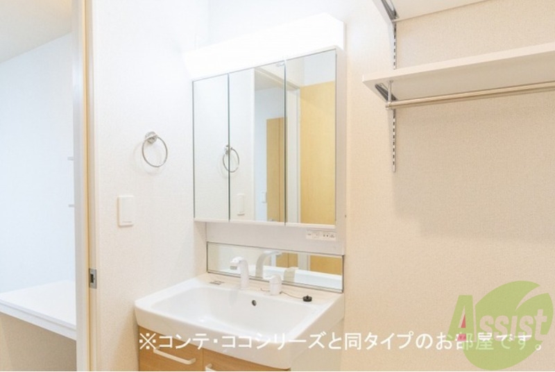 洗面設備　こちら建築中の物件となり、イメージ画像になります。