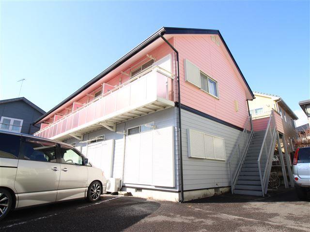 建物外観　2階建ての軽量鉄骨のアパートです!!