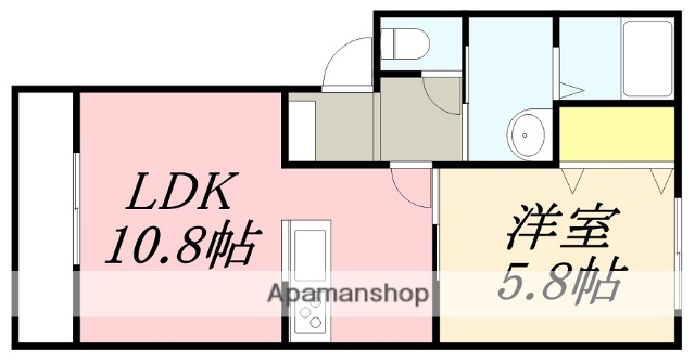 函館市電湯川線 杉並町駅 徒歩16分 3階建 築8年の間取り写真