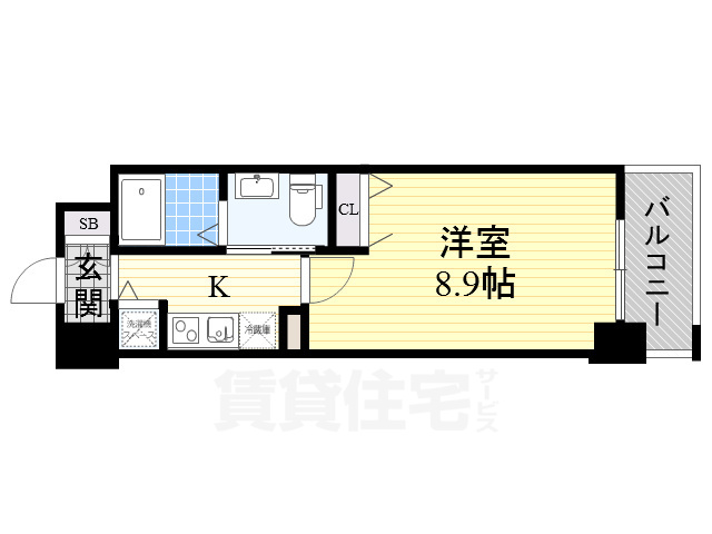 ＪＲ東西線 京橋駅 徒歩11分 13階建 築19年の間取り写真