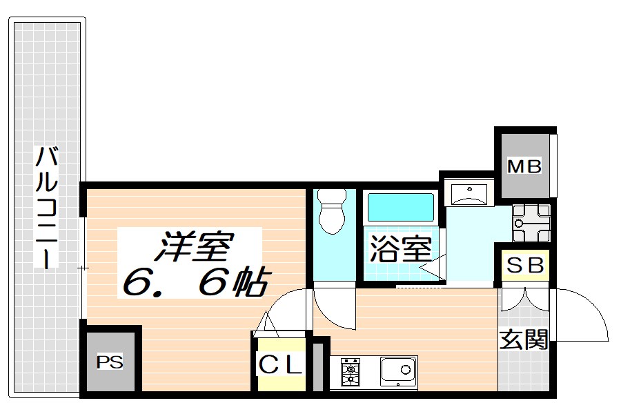 京阪本線 門真市駅 徒歩3分 9階建 築1年の間取り写真