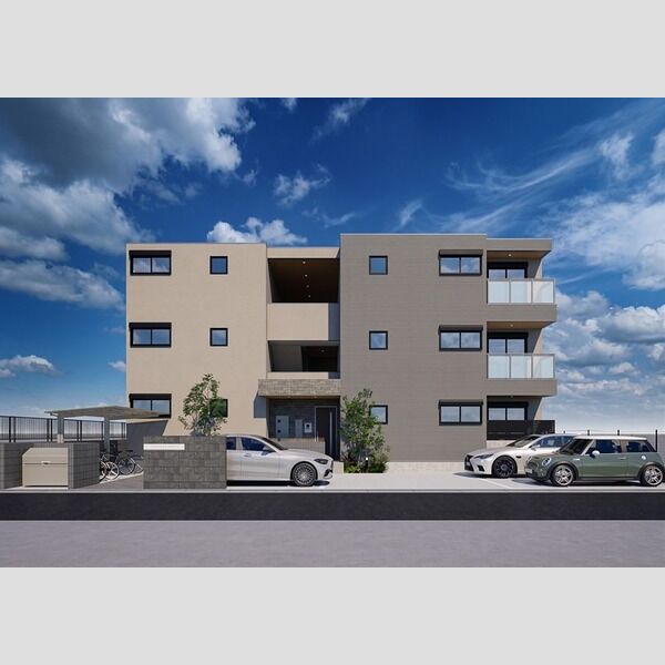 建物外観　オートロック、防犯カメラ付きで安心です♪