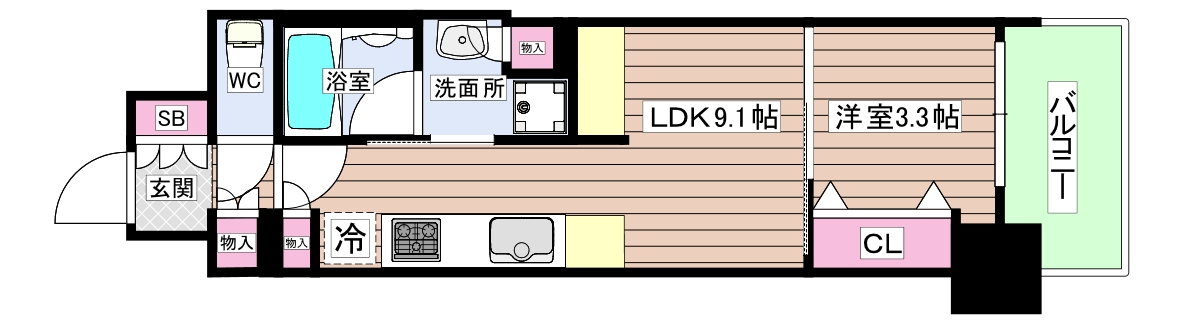 シーズンフラッツ南森町PREMIERの間取り写真