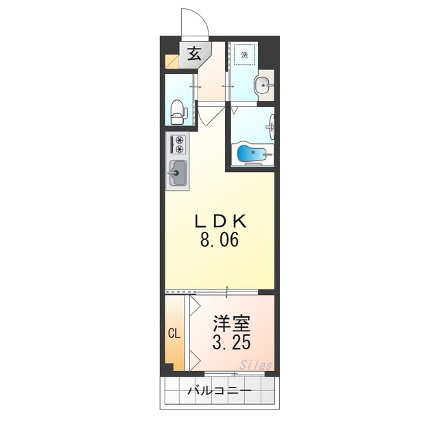 南海本線 天下茶屋駅 徒歩5分 4階建 築4年の間取り写真