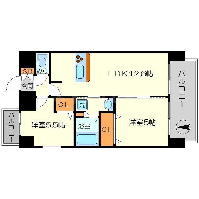 エスライズ新大阪フロントの間取り写真
