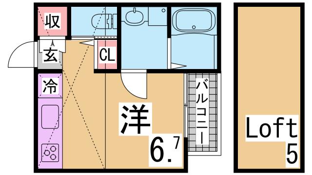 神戸市須磨区須磨浦通のアパートの間取り