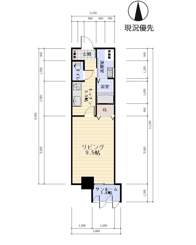 松本市本庄のマンションの間取り