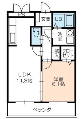 豊川市桜ケ丘町のマンションの間取り