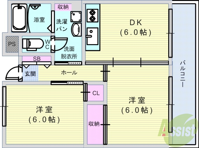 【桜塚ミナミこよしマンションの間取り】