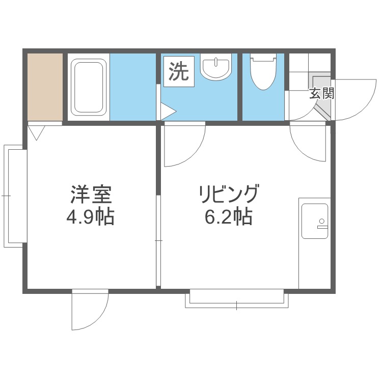 オーシャンビル北星学園前の間取り