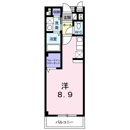 橋本市菖蒲谷のアパートの間取り