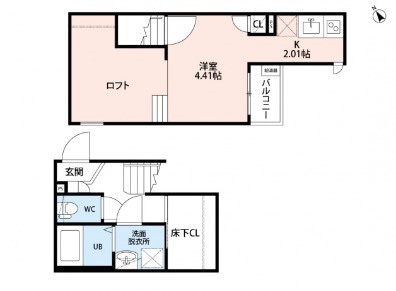 【春日部市梅田のアパートの間取り】