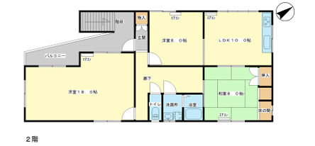 白鳥台三丁目北川貸家の間取り