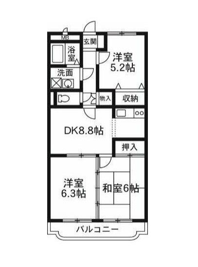 ソレアードＡＫＡＧＩの間取り