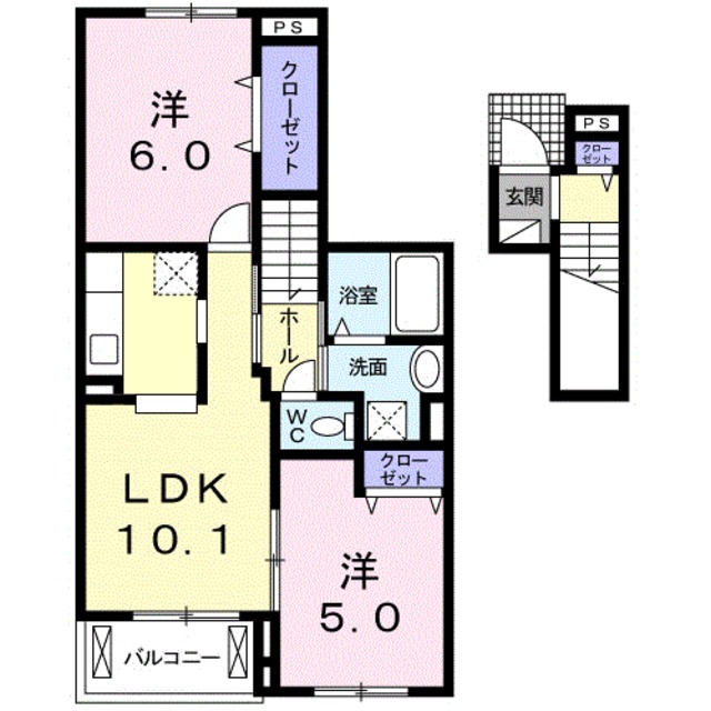 和歌山市土入のアパートの間取り