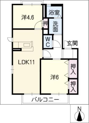 シャンベール　Ａ棟の間取り