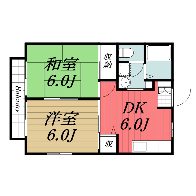 千葉市若葉区加曽利町のアパートの間取り